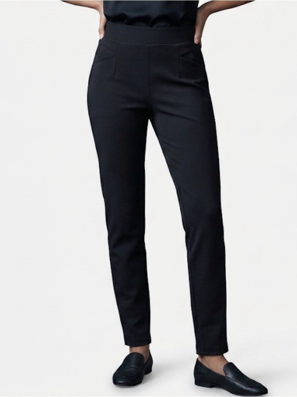 High-Waist Skinny Trousers in Black